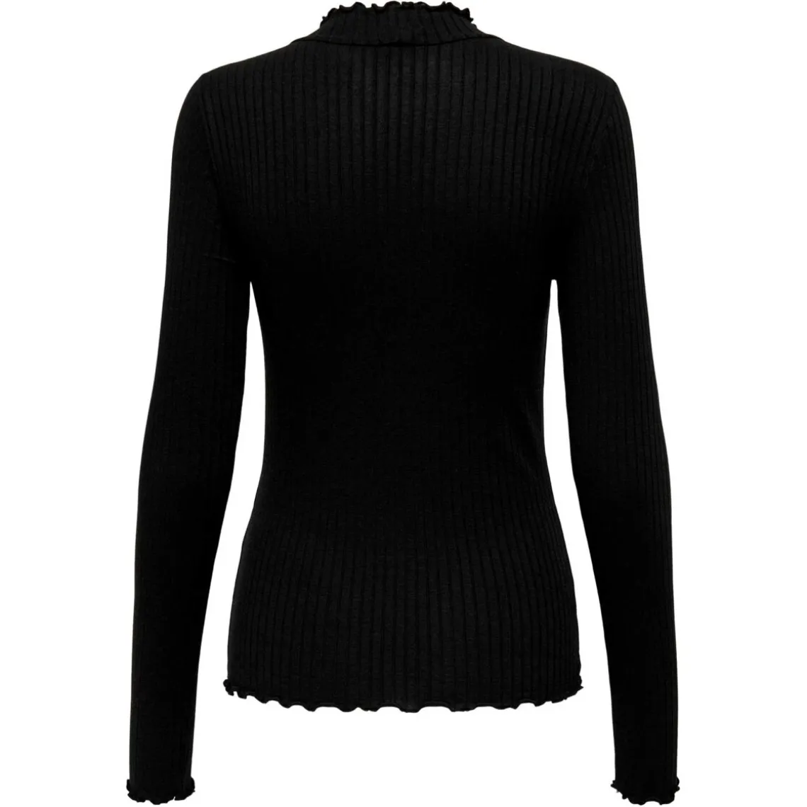 FRANSISKA L/S HI-NECK TOP | BLACK