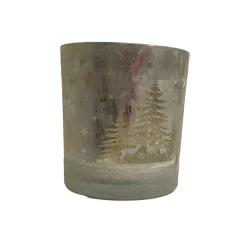 FYRFADSGLAS M/TRÆER H8CM | FROSTY TREES