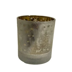 FYRFADSGLAS M/TRÆER H8CM | FROSTY TREES