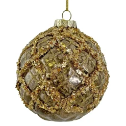 GLASKUGLE ANTIQUE GOLD 8 CM