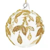 GLASKUGLE KLAR 8 CM | GOLD BEADED DECO