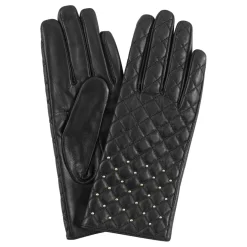 GLOVES W/STUDS | SORT M/GULD