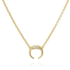 GRACE HALSKÆDE HORN M/ZIRKONER | FORGYLDT