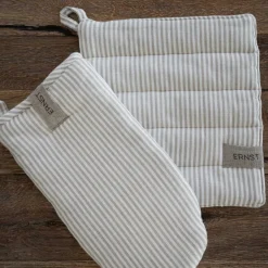 GRYDELAP STRIBET | BEIGE/HVID