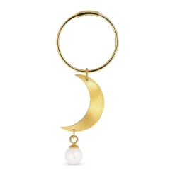 HALF MOON CREOLE W/PEARL - 1 STK. | FORGYLDT