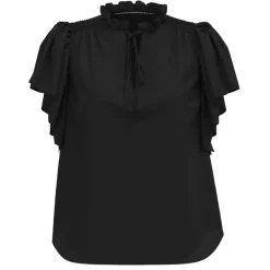 HERA FRILL TOP | BLACK