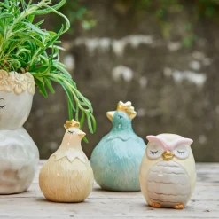 HØNE I KERAMIK 8 CM - GUL