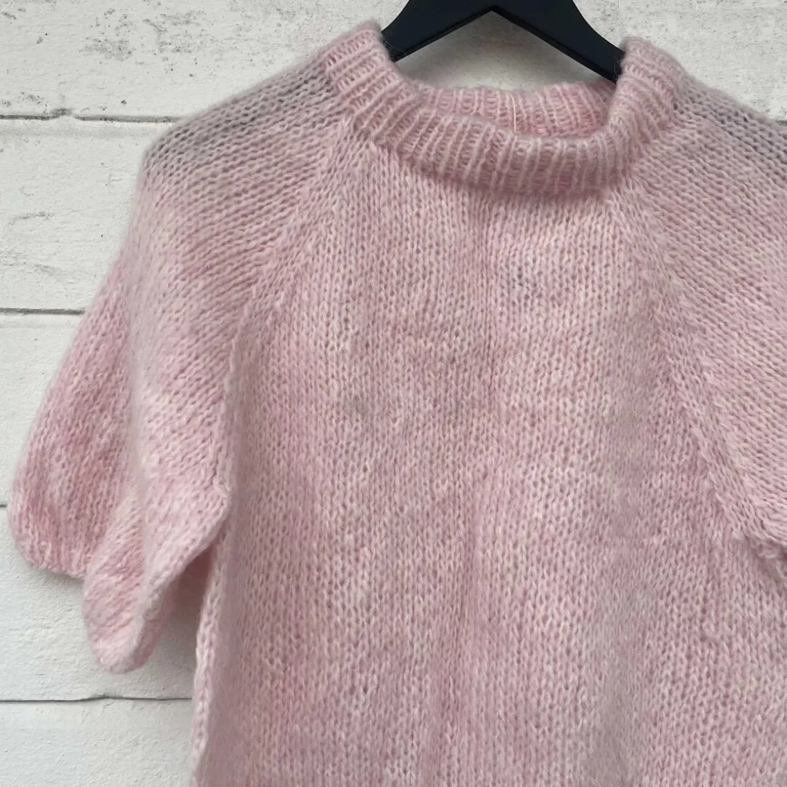 IDA KNIT SHORT SLEEVE FLUFFY | LT. PINK