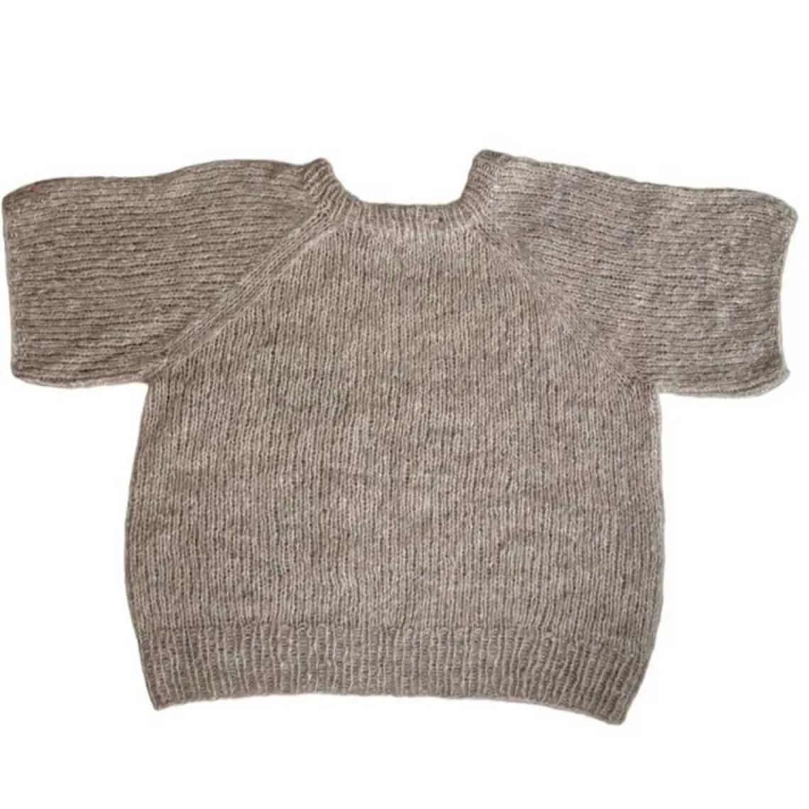 IDA KNIT SHORT SLEEVE FLUFFY | SANDY