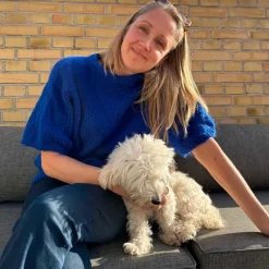 IDA KNIT SHORT SLEEVE FLUFFY | COBOLT BLUE