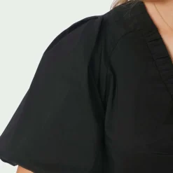 IRINA POPLIN BLOUSE | BLACK