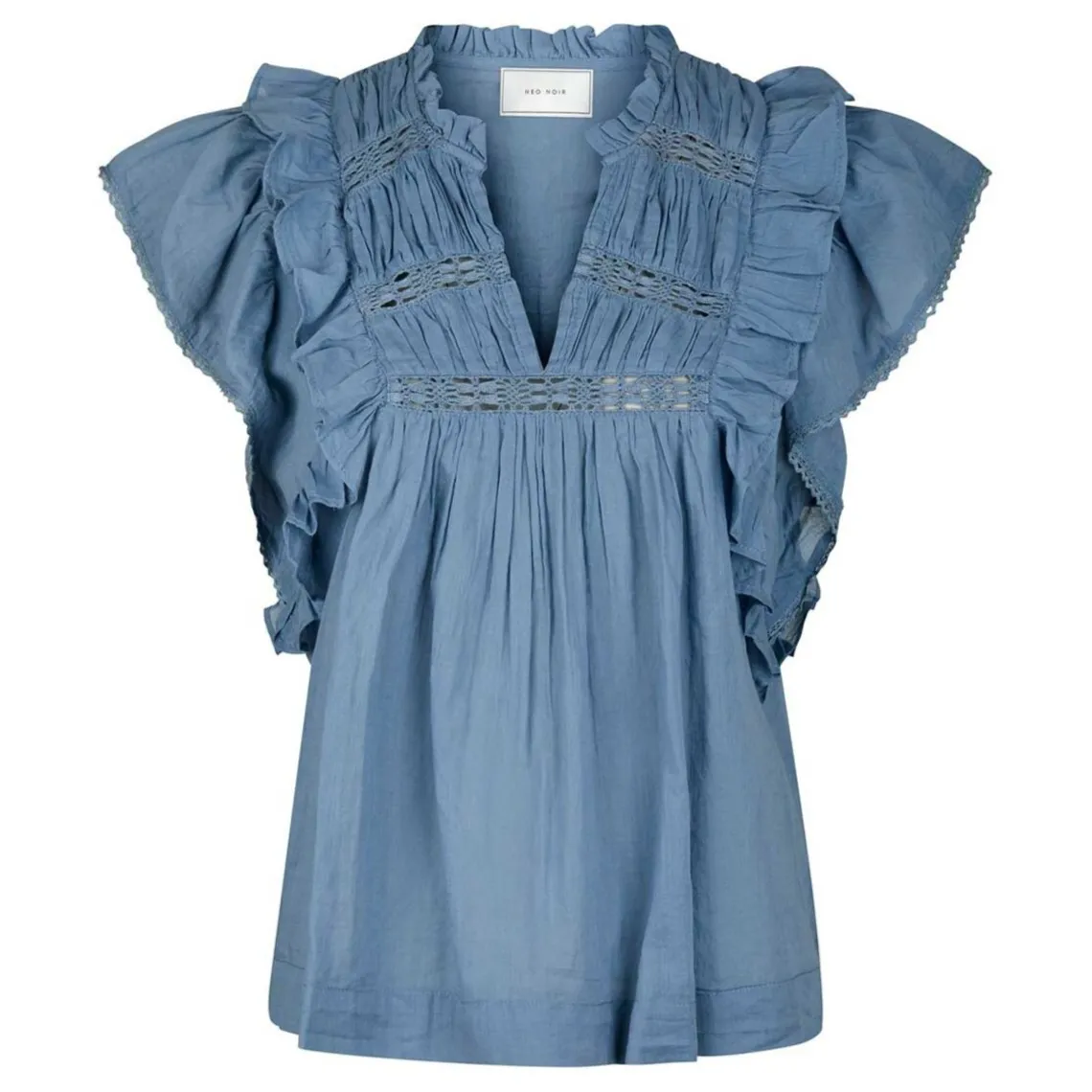JAYLA VOILE TOP | SMOKE BLUE