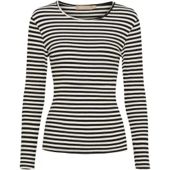 JOSIANE LS T-SHIRT | BLACK/GREGGIO