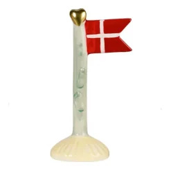 KERAMIK FLAG M/BABYFØDDER | LYSEGRØN M/GUL FOD