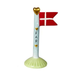 KERAMIKFLAG 14 CM | FAR LYSEBLÅ