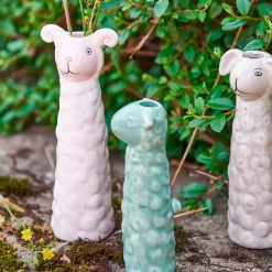 KERAMIKVASE M/VÆDDER 18 CM | AQUA