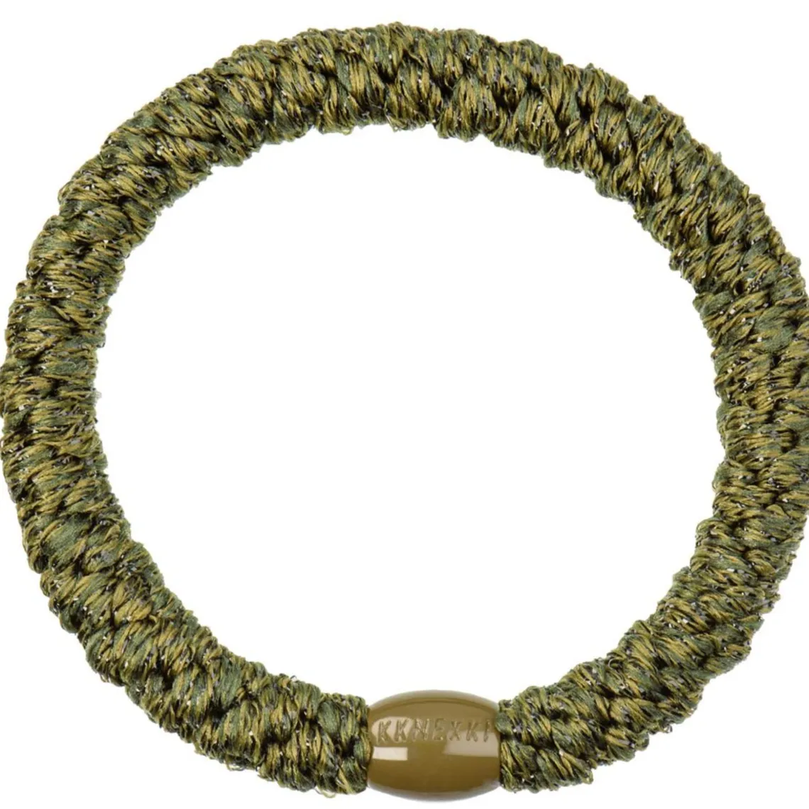 KKNEKKI HÅRELASTIK | BOTTLE GREEN GLITTER