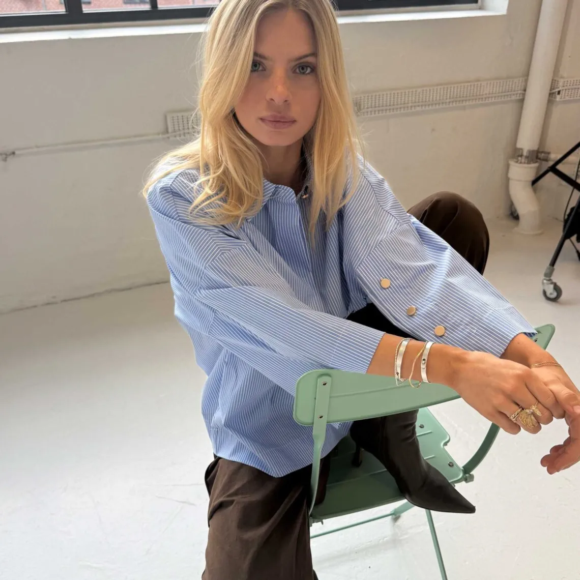 KLARA STRIPE BLOUSE | BLUE STRIPE