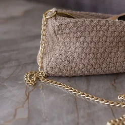 KNITTED CLUTCH CROSSBODY CHAIN | TIGER MELANGE