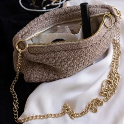 KNITTED CLUTCH CROSSBODY CHAIN | TIGER MELANGE