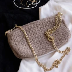 KNITTED CLUTCH CROSSBODY CHAIN | TIGER MELANGE