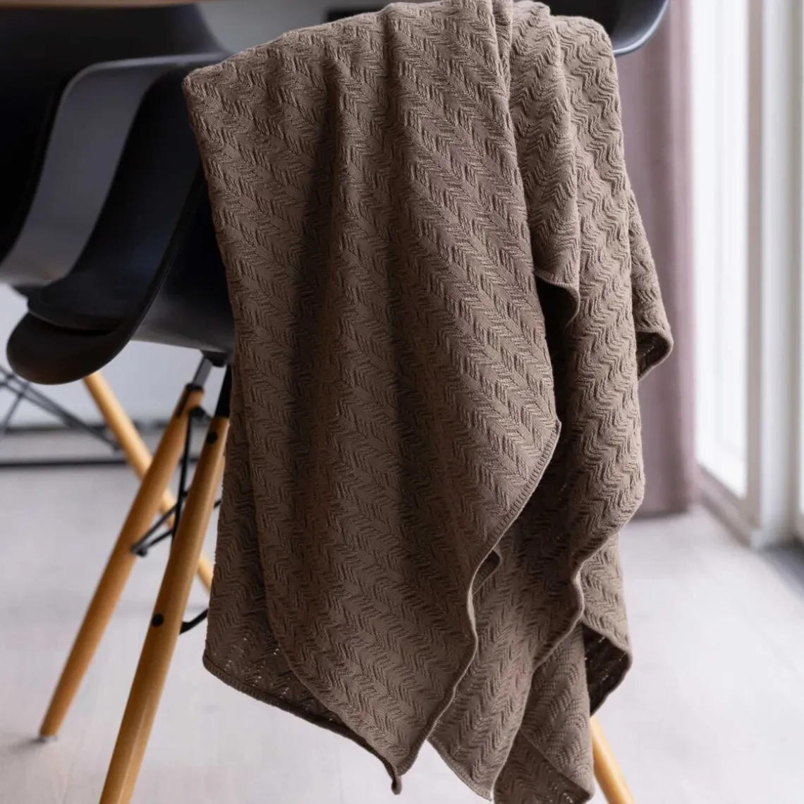 KNITTED PLAID - WAVE | GINGER SNAP