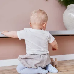 KRAVLE STRØMPEBUKSER I ØKOLOGISK BOMULD | SKY BLUE