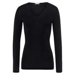 LANGÆRMET T-SHIRT M/V HALS | SORT