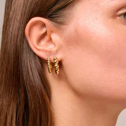 LARGE BALL HOOPS ØRERINGE | FORGYLDT