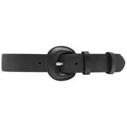 LÆDERBÆLTE M/STORT BÆLTESPÆNDE | SORT