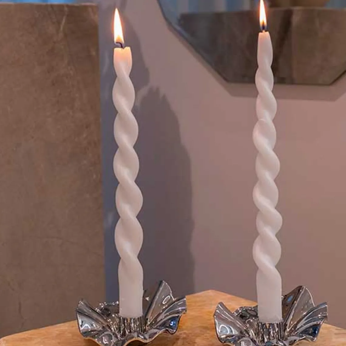 LEA CANDLE HOLDER | CHROME