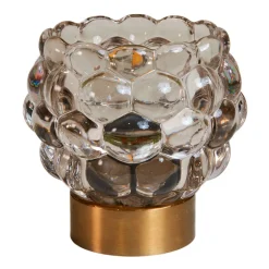 LED LAMPE I GLAS 11 CM - GRÅ