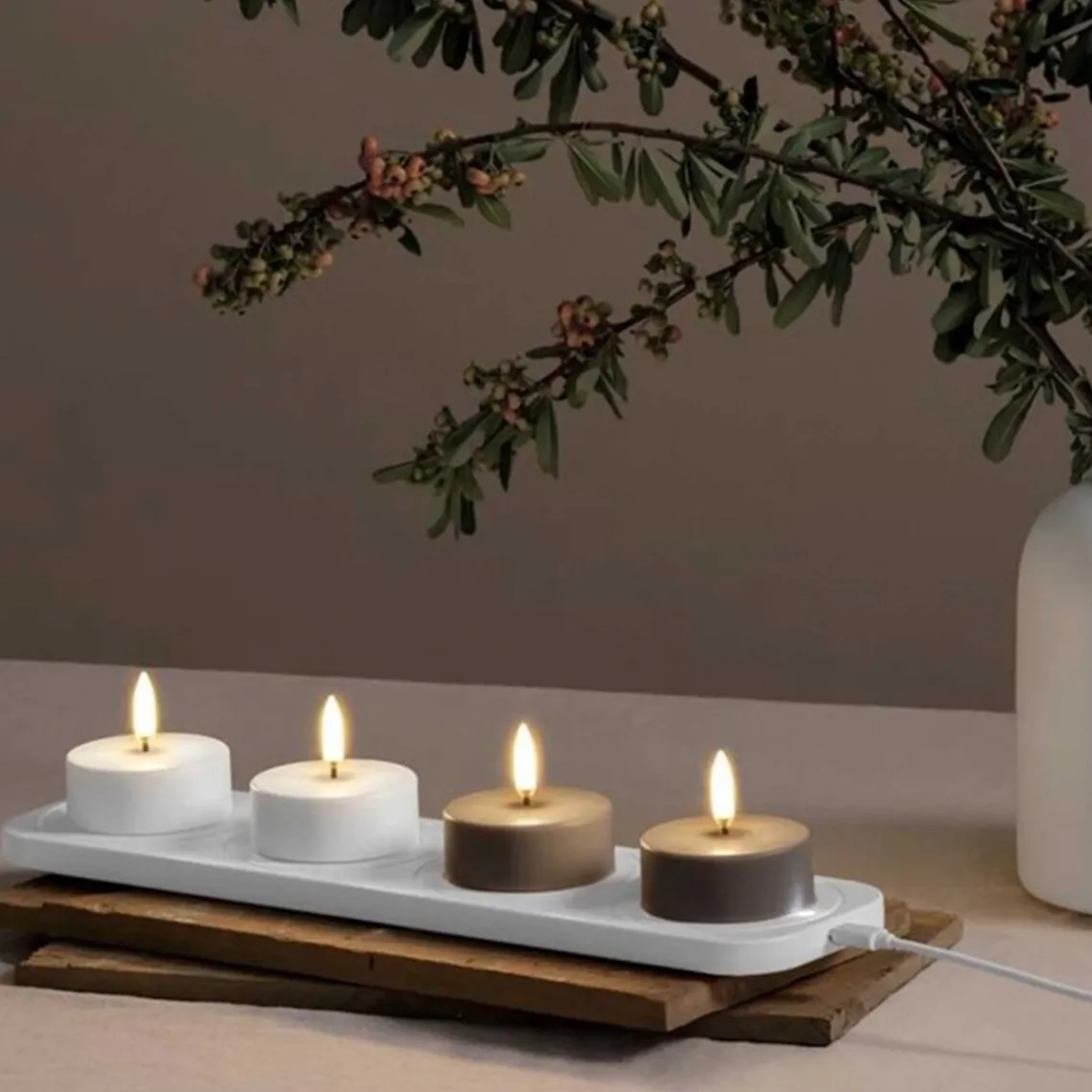 LED RECHARGEABLE BASE, MEDIUM | WHITE