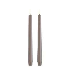 LED TAPER CANDLE TWIN PACK | SANDSTONE
