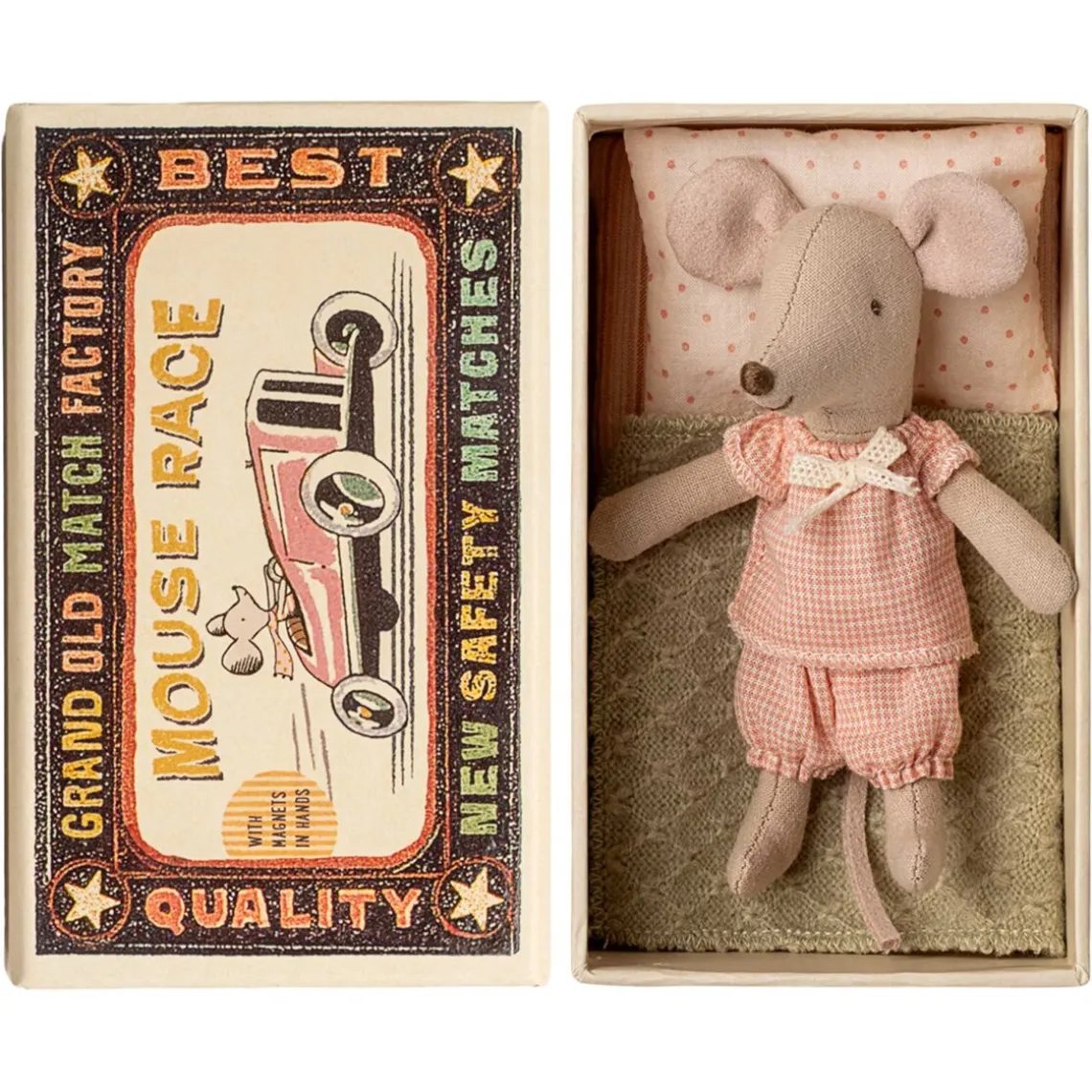 LILLESØSTER MUS I TÆNDSTIKÆSKE