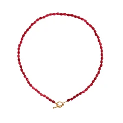 LOVE DROP NECKLACE | FORGYLDT/BURGUNDY