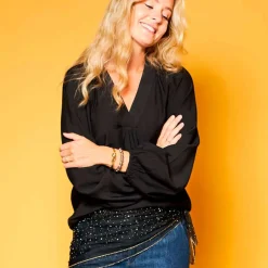 LUISA RAGLAN BLOUSE | BLACK