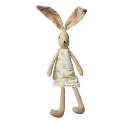 LULU KANIN I STOF 33 CM | WHITE/GREEN/NATURE