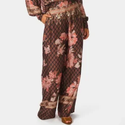 LUNET BOTANICAL BORDER PANTS | BLACK