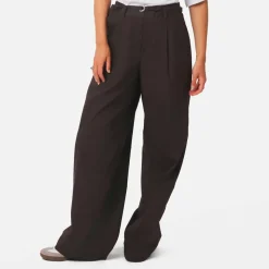 MALBA POPLIN PANTS | DARK BROWN