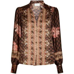 MASSIMA BOTANICAL BORDER BLUSE | BLACK