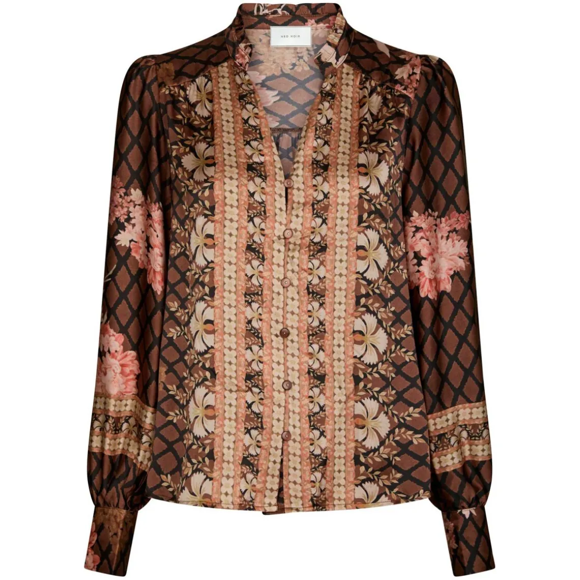 MASSIMA BOTANICAL BORDER BLUSE | BLACK