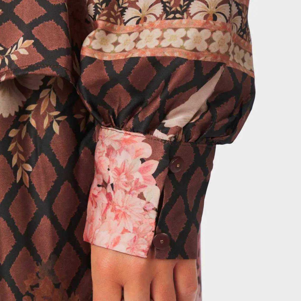 MASSIMA BOTANICAL BORDER BLUSE | BLACK