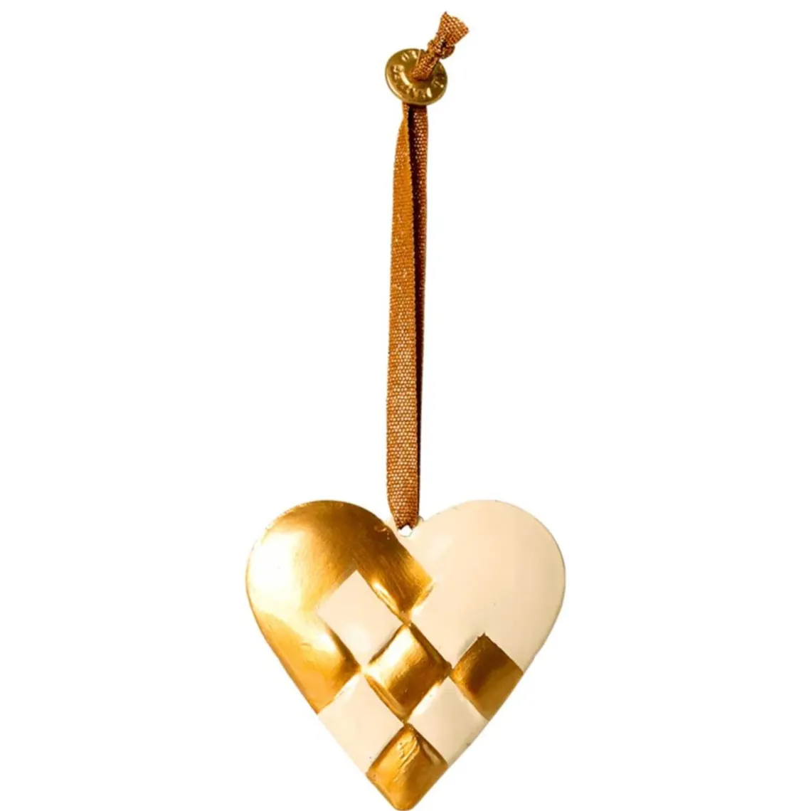 METALOPHÆNG - FLETTET HJERTE 6X6,5 CM | GULD