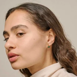 MINA STUDS FORGYLDT | PETROL GREEN