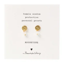 MINI COIN MOONSTONE EARRINGS