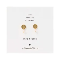 MINI COIN ROSE QUARTZ EARRINGS