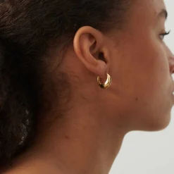 MINI GLOBE HUGGIE ØRERINGE | FORGYLDT