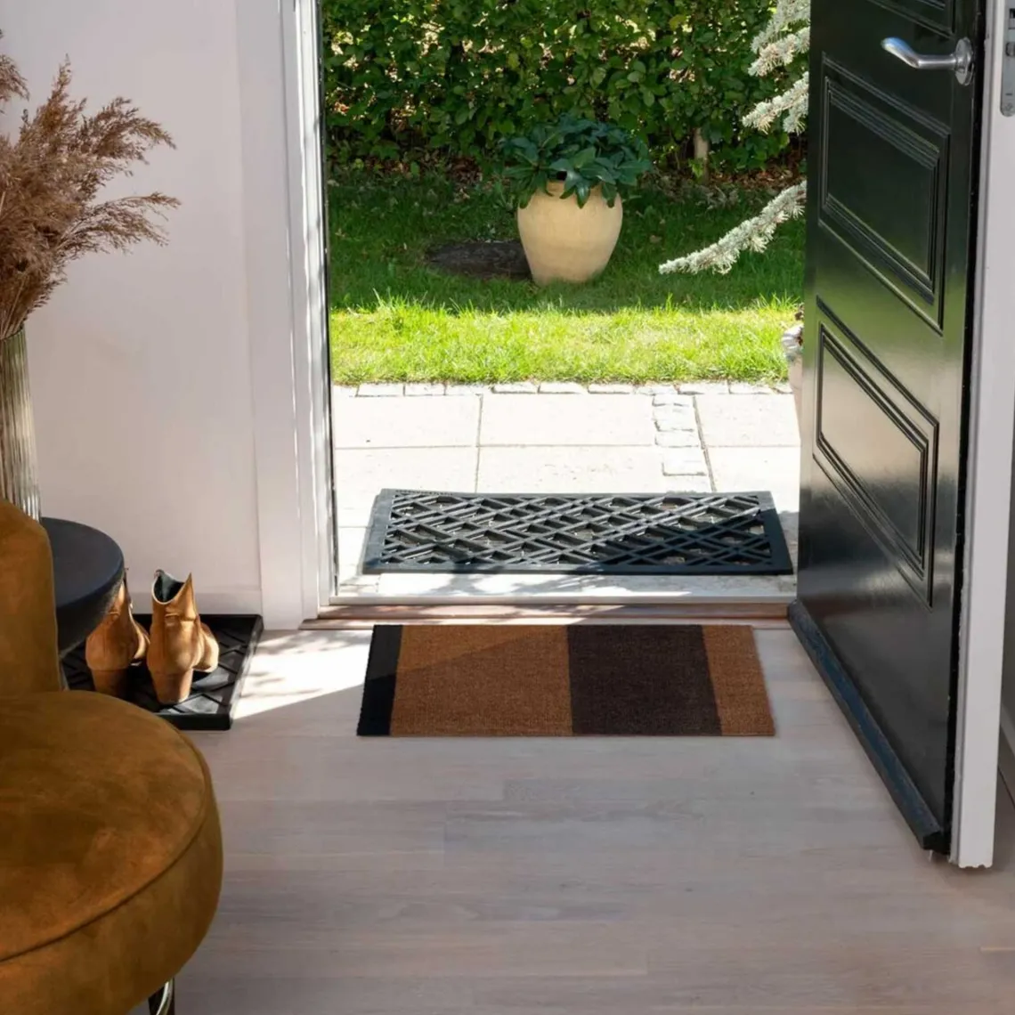 MÅTTE STRIPES HORIZONT 67X120 | BRUN/COGNAC