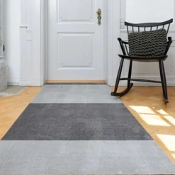 MÅTTE STRIPES HORIZONTAL 60X90 | STEEL/LYS GRÅ